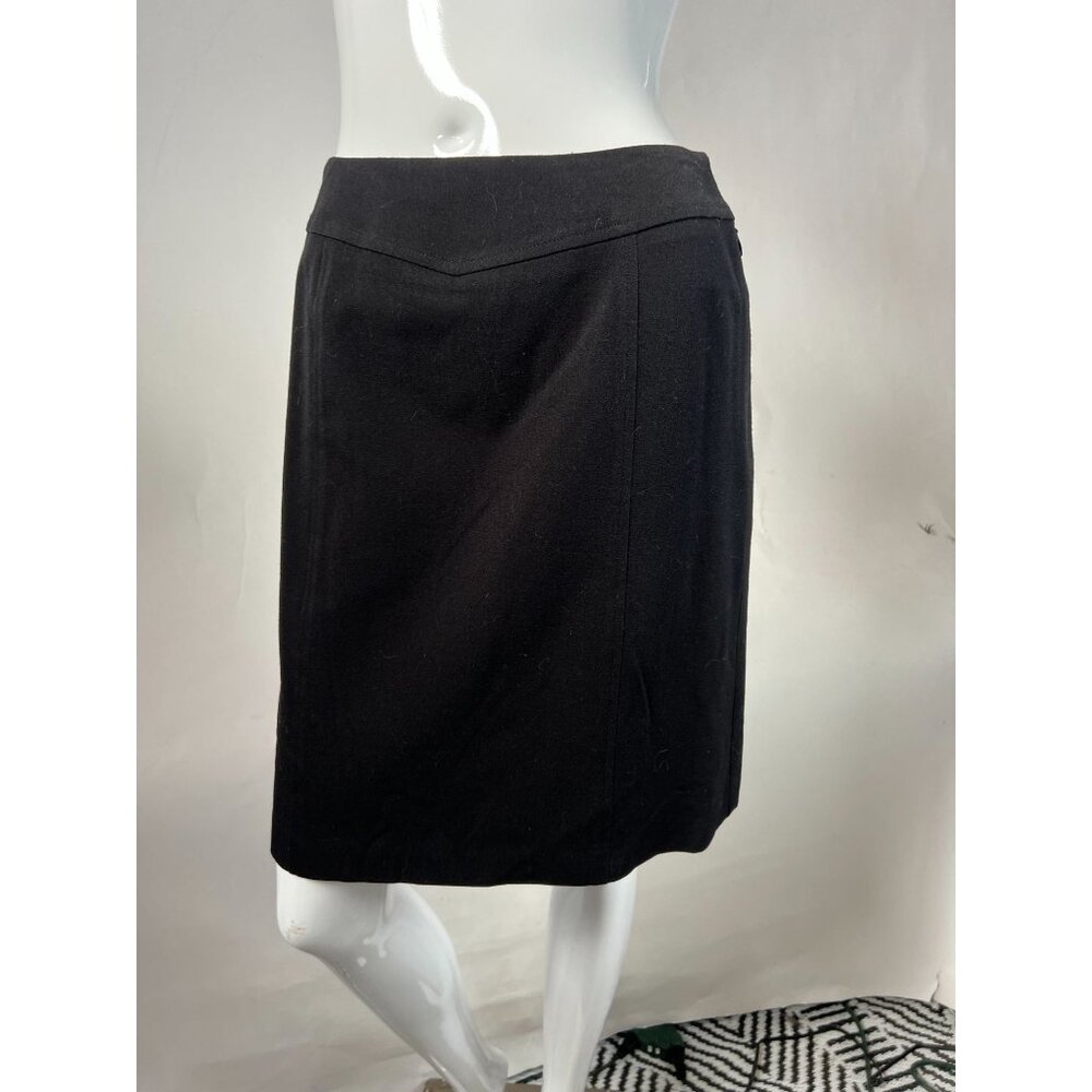 Nine & Company Petite 4P Black Knee-Length Skirt Polyester/Rayon Blend